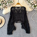 Musely Noir Embellished Knit Top