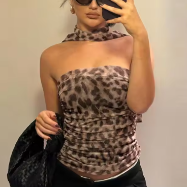 Musely Rebel Leopard Halter Top